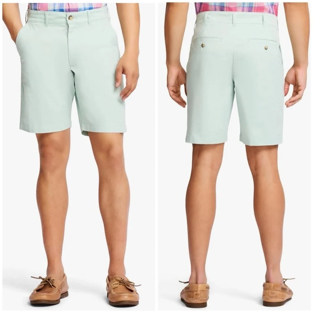 NWT Izod Cotton Shorts 32W light green mint teal golf men’s